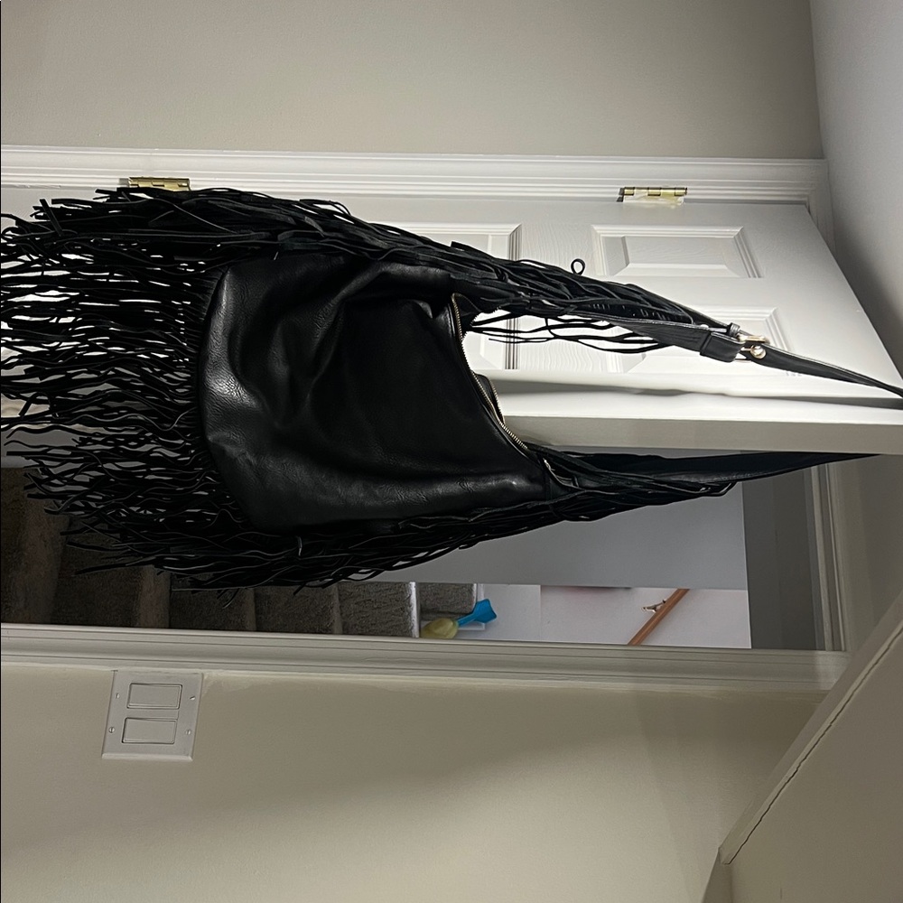 Steve Madden Black Fringe Shoulder Bag